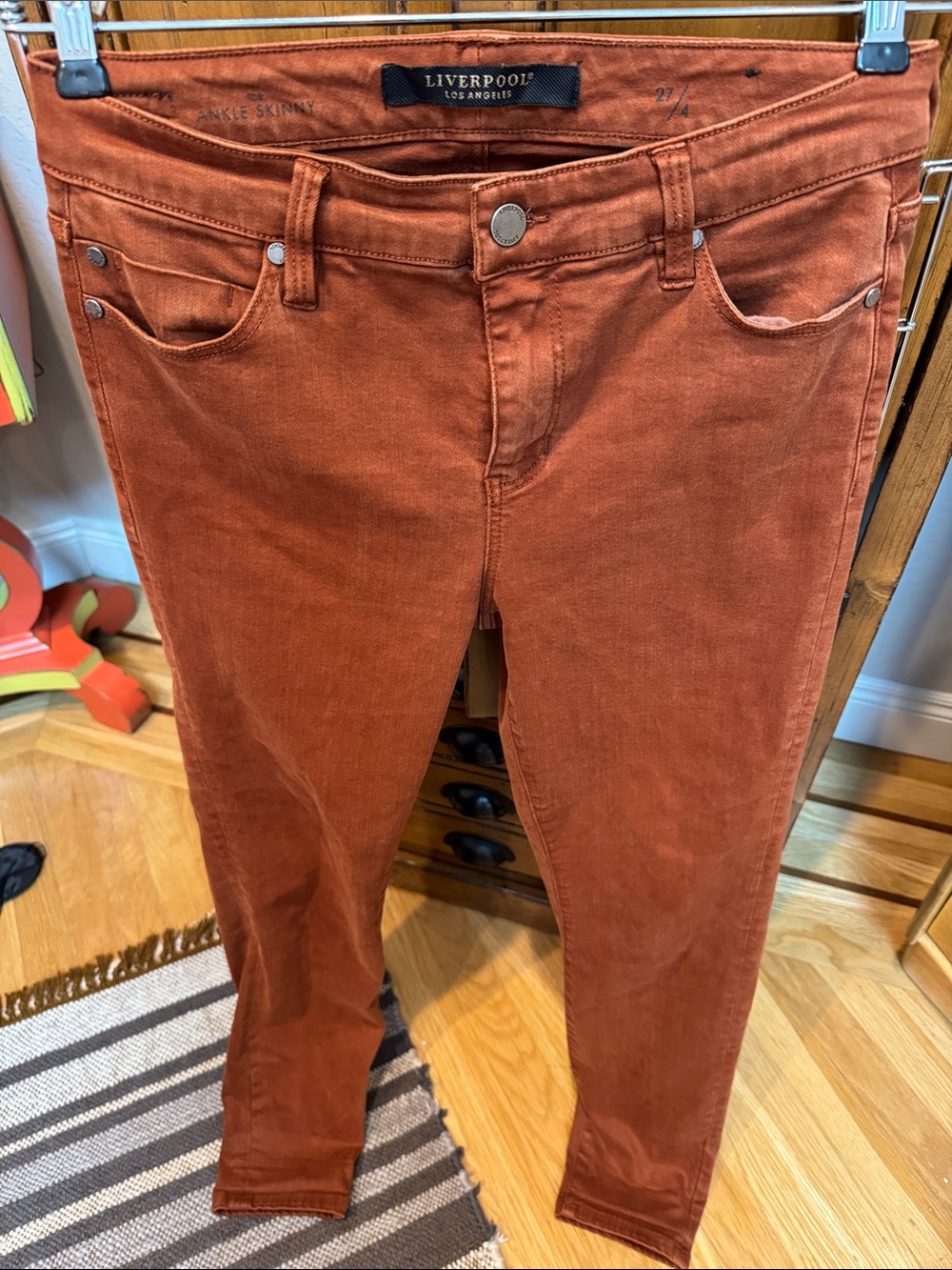 Liverpool Women’s Ankle Skinny Jeans — Rust Orange